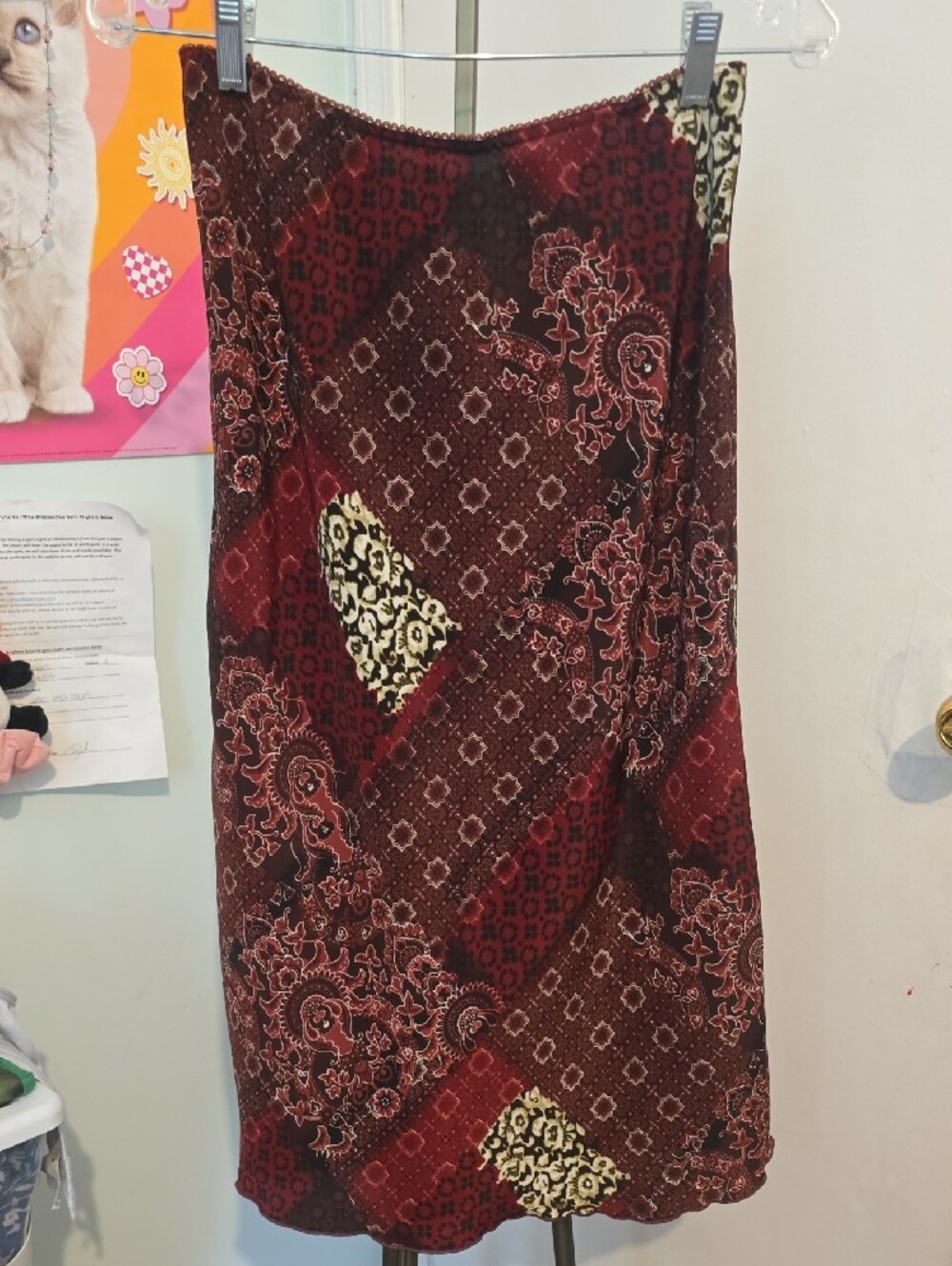 East West Fashions Paisley Slip Skirt 15-18 Waist Medium Vintage
